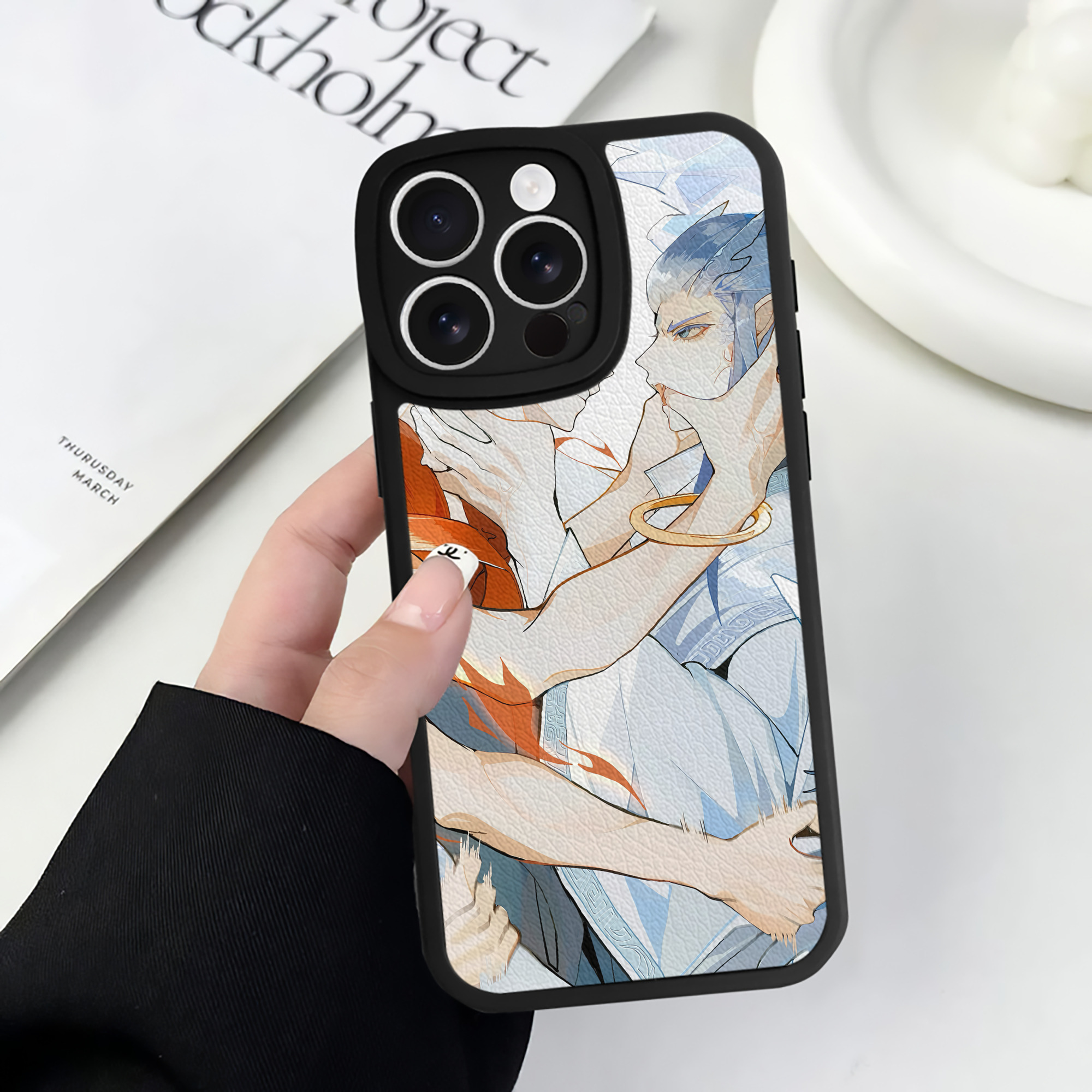 （画像用） Ne Zha 2 ナタ 魔童の大暴れ 【iPhone 16シリーズ対応】シリコンスマホケース（レザー調） 材質：シリコン